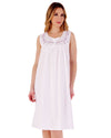 Slenderella Womens Sleeveless Embroidered Yoke Nightdress