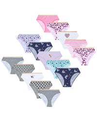 Girls 15 Pairs Multipack Cotton Knickers