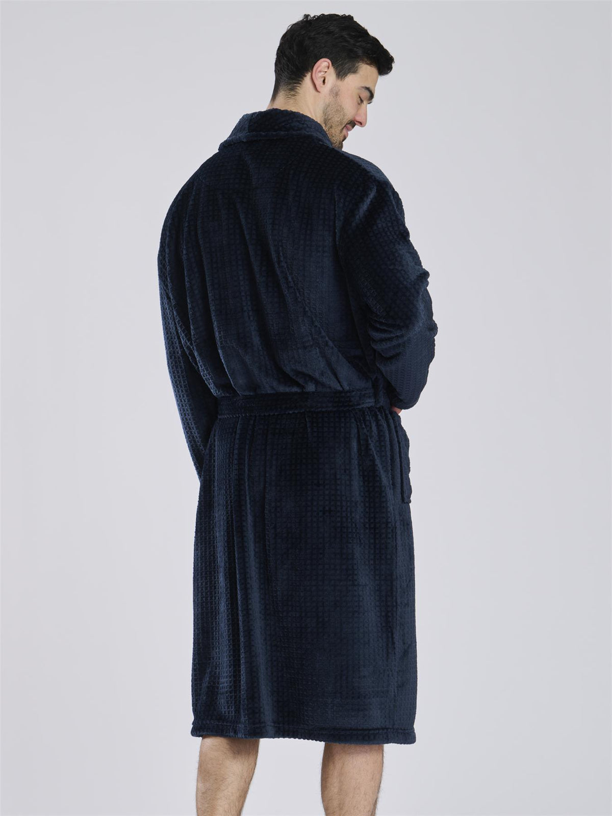 Loungeable Mens Waffle Fleece Dressing Gown