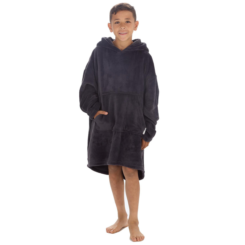 Huggable Kids Plain Oversized Fleece Hoodie