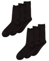 Womens 6 Pack Black Bamboo Frilly Socks