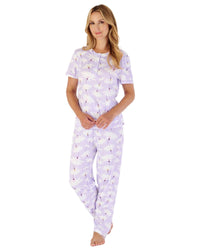 Slenderella Womens Large Floral Print Jersey Pyjamas