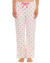 Forever Dreaming Womens Cream Spot Fleece Lounge Pants