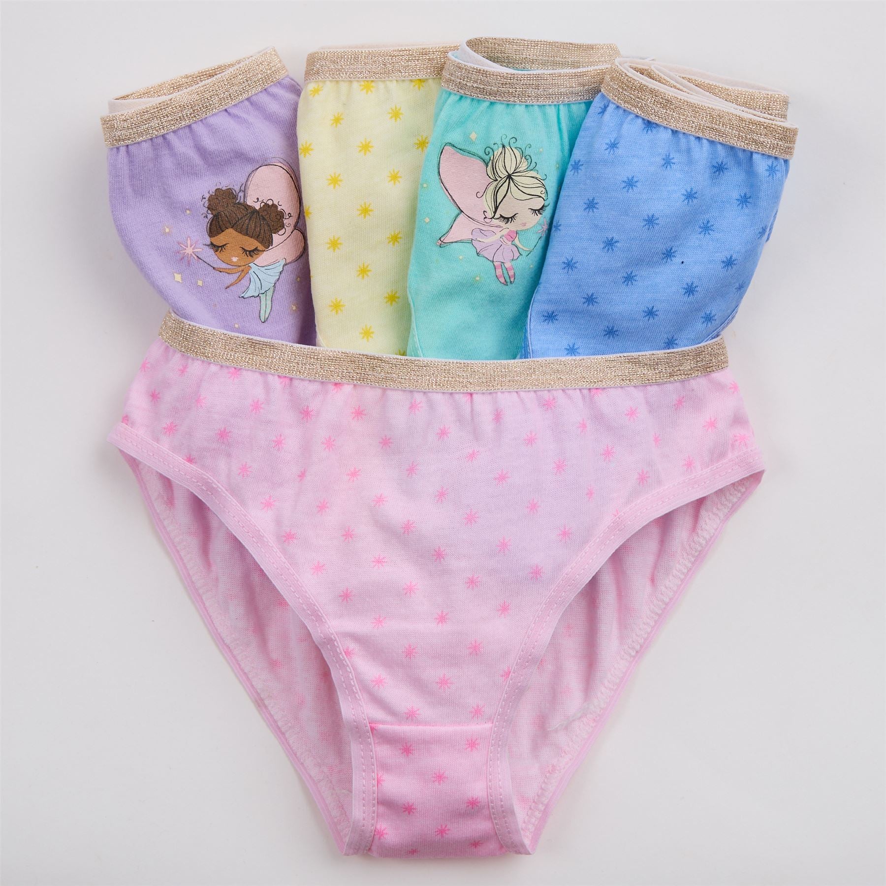 Girls 15 Pairs Multipack Cotton Knickers