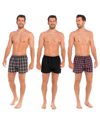 Tom Franks Mens 3 Pack Woven Boxer Shorts