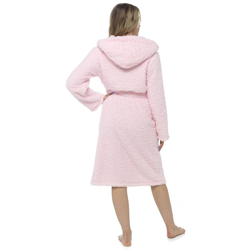 Undercover Womens Fluffy Hooded Dressing Gown