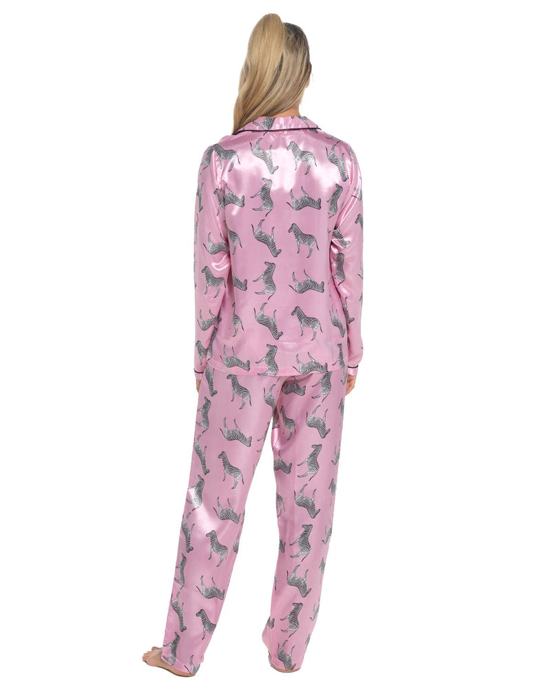 Slumber Hut Womens Satin Button Pyjamas