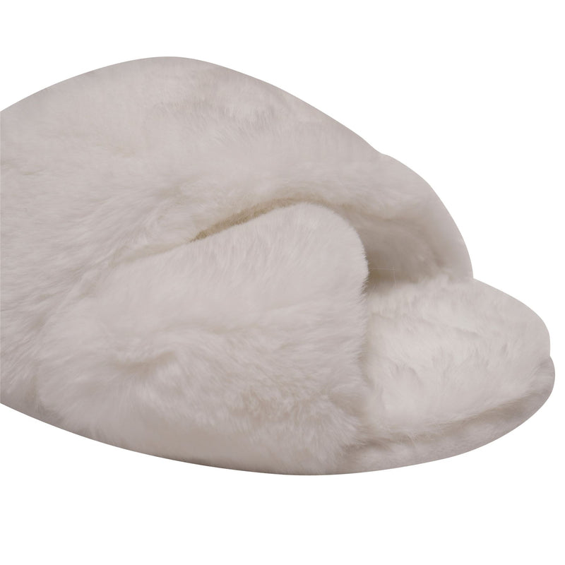 Loungeable Womens Fluffy Cross Slippers