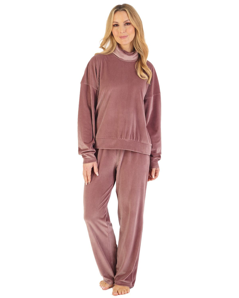 Gaspé Womens Lounge Velour Stripe Pyjamas