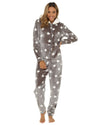 Slumber Hut Womens Grey Star Print Onesie