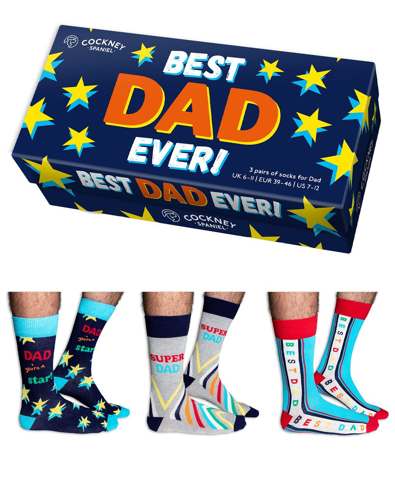 Cockney Spaniel Best Dad Ever! Socks Gift Box