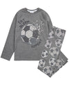 Boys Grey Football Long Pyjamas