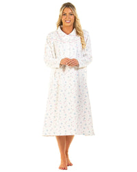 Sue Marks Womens Floral Flannel Brushed Cotton Nightie