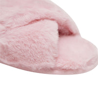 Loungeable Womens Fluffy Cross Slippers