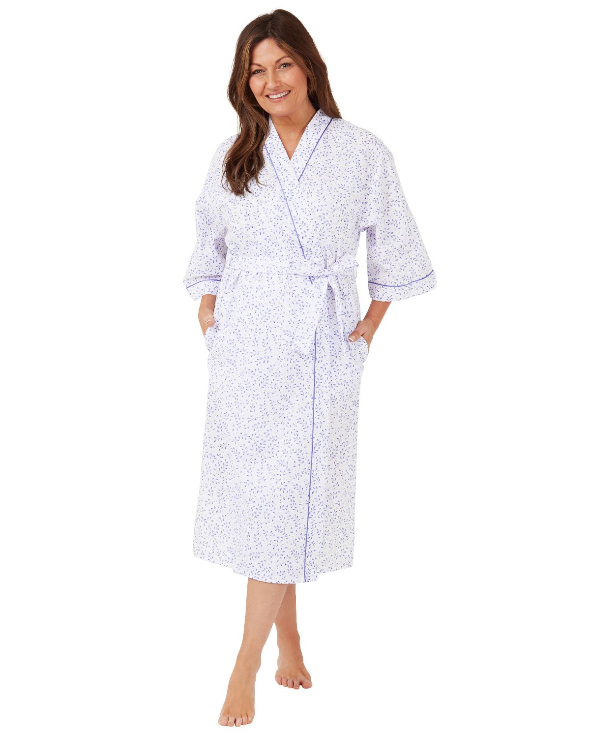 Marlon Womens Swirl Leaf Woven Robe