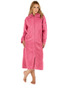 Slenderella Womens 46" Waffle Fleece Zip Dressing Gown