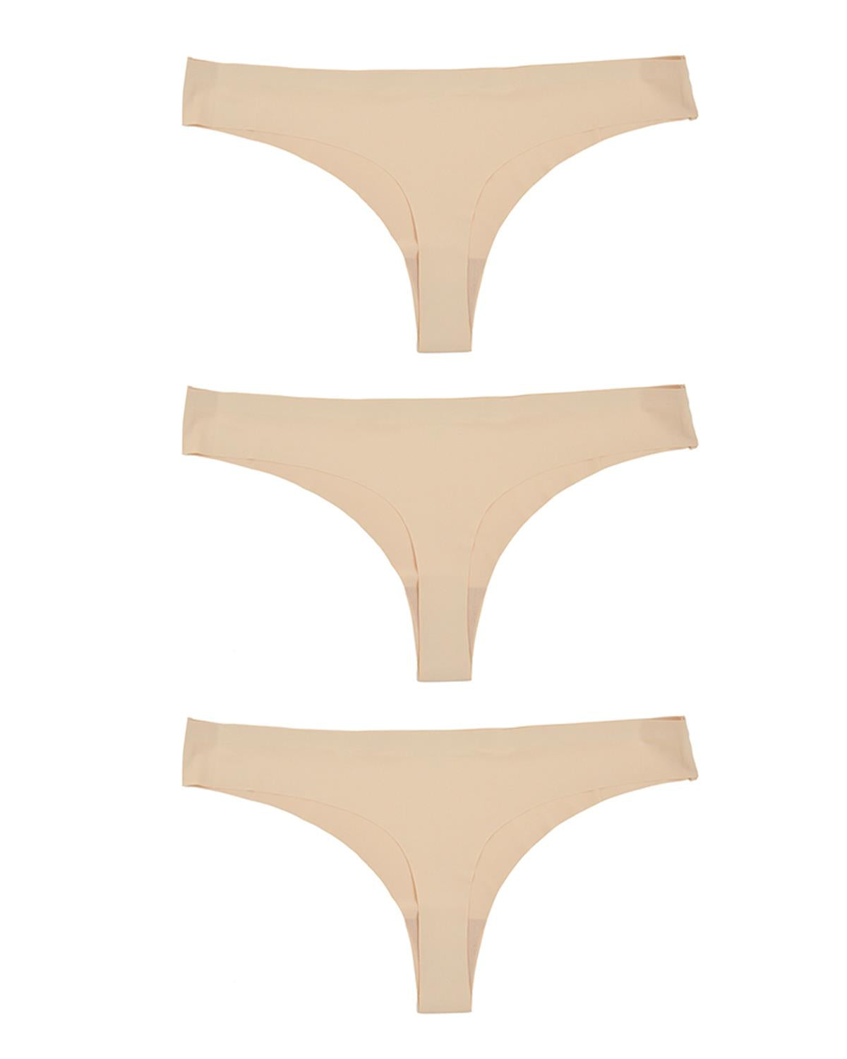 Anucci Womens 3 Pairs Seamless No VPL Thongs