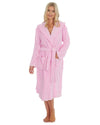 Womens Baby Pink Fleece Hooded Dressing Gown