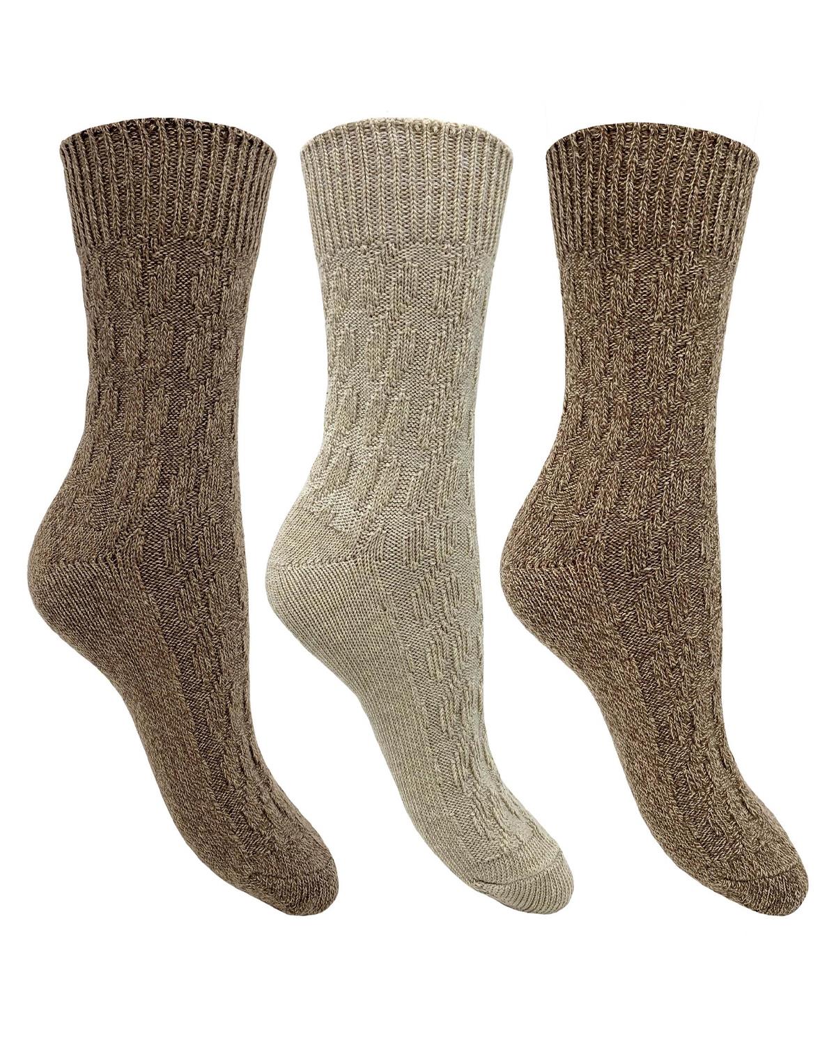 Bramble Womens 3 Pack Cable Boot Socks