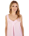 Slenderella Womens Textured Stripe Sleeveless Nightie