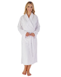 Slenderella Womens Floral Embossed Shawl Collar Dressing Gown