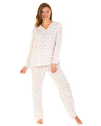 La Marquise Womens Pleated Susan Long Sleeve Pyjamas