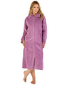 Slenderella Womens 46" Waffle Fleece Zip Dressing Gown