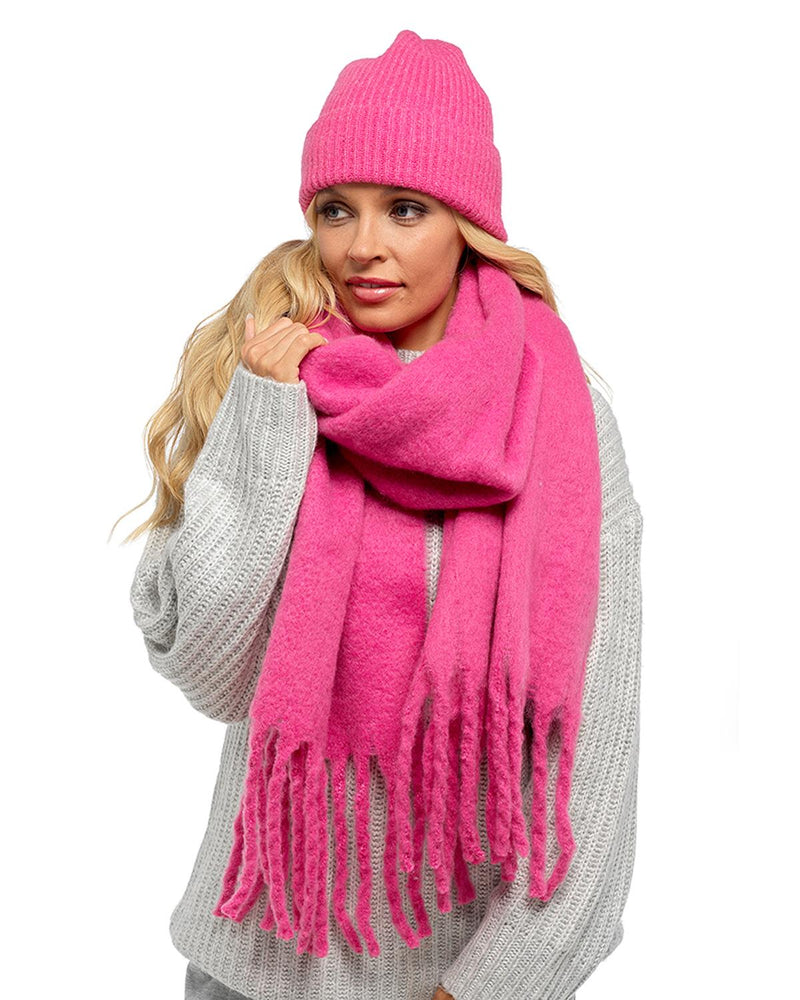 Foxbury Womens Plain Brushed Blanket Scarf