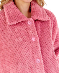 Slenderella Womens 46" Waffle Fleece Button Dressing Gown