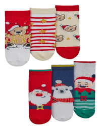 6 Pairs Baby Festive Christmas Cotton Socks