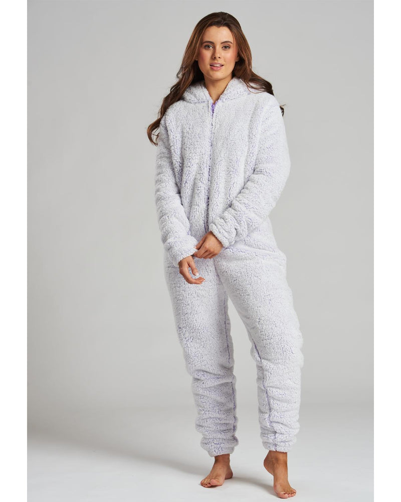 Loungeable Womens Lilac Snowtip Fleece Onesie