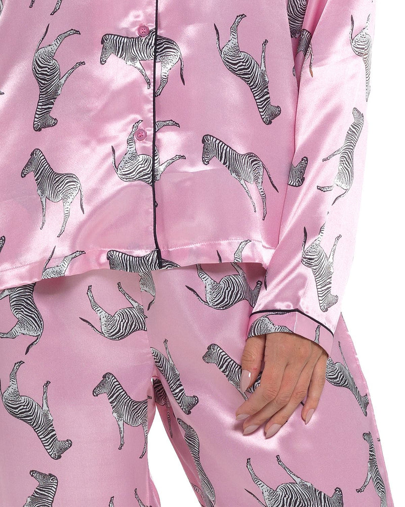 Slumber Hut Womens Satin Button Pyjamas