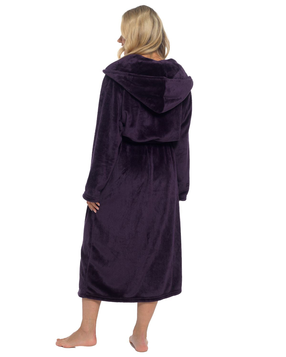 Slumber Hut Womens Flannel Fleece Hooded Dressing Gown