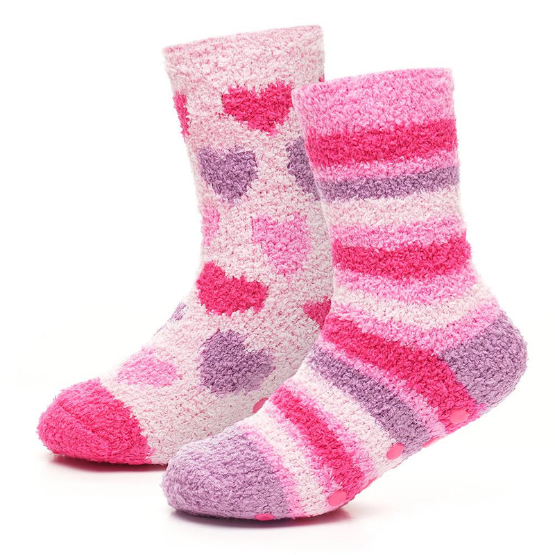 4 Pairs Girls Hearts & Stars Cosy Socks