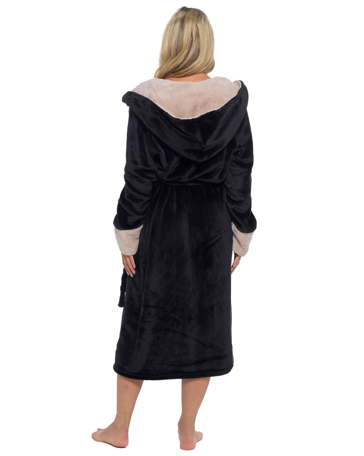 Slumber Hut Womens Sherpa Trim Fleece Dressing Gown