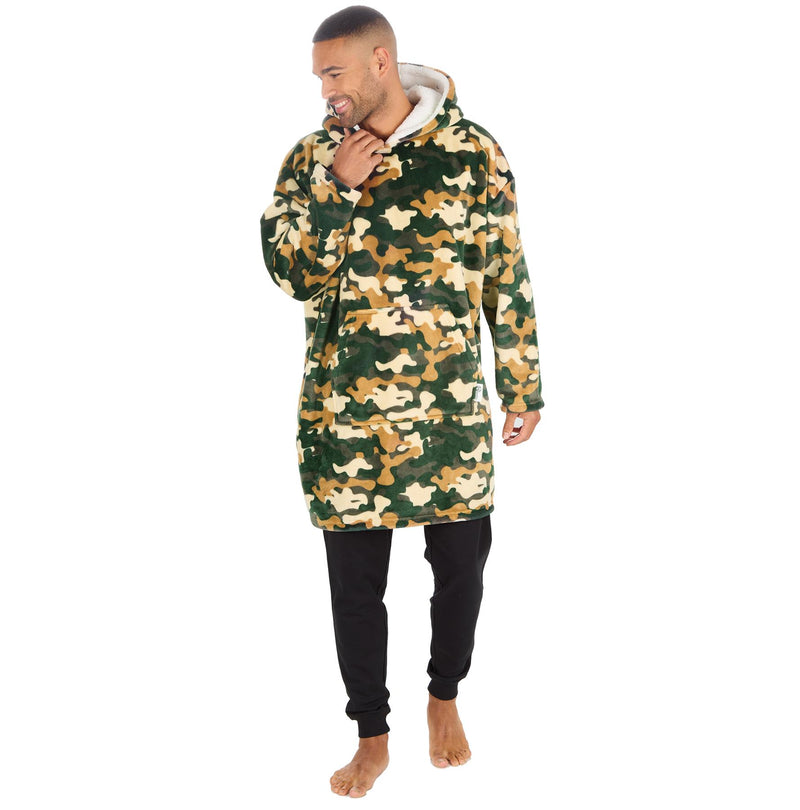 Huggable Adults Green Camo Snuggle Hoodie