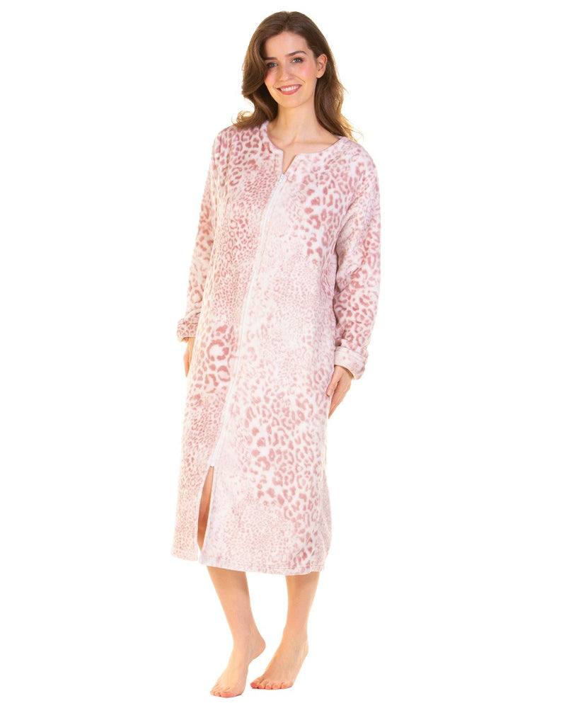 La Marquise Womens Animal Classics Zip Dressing Gown