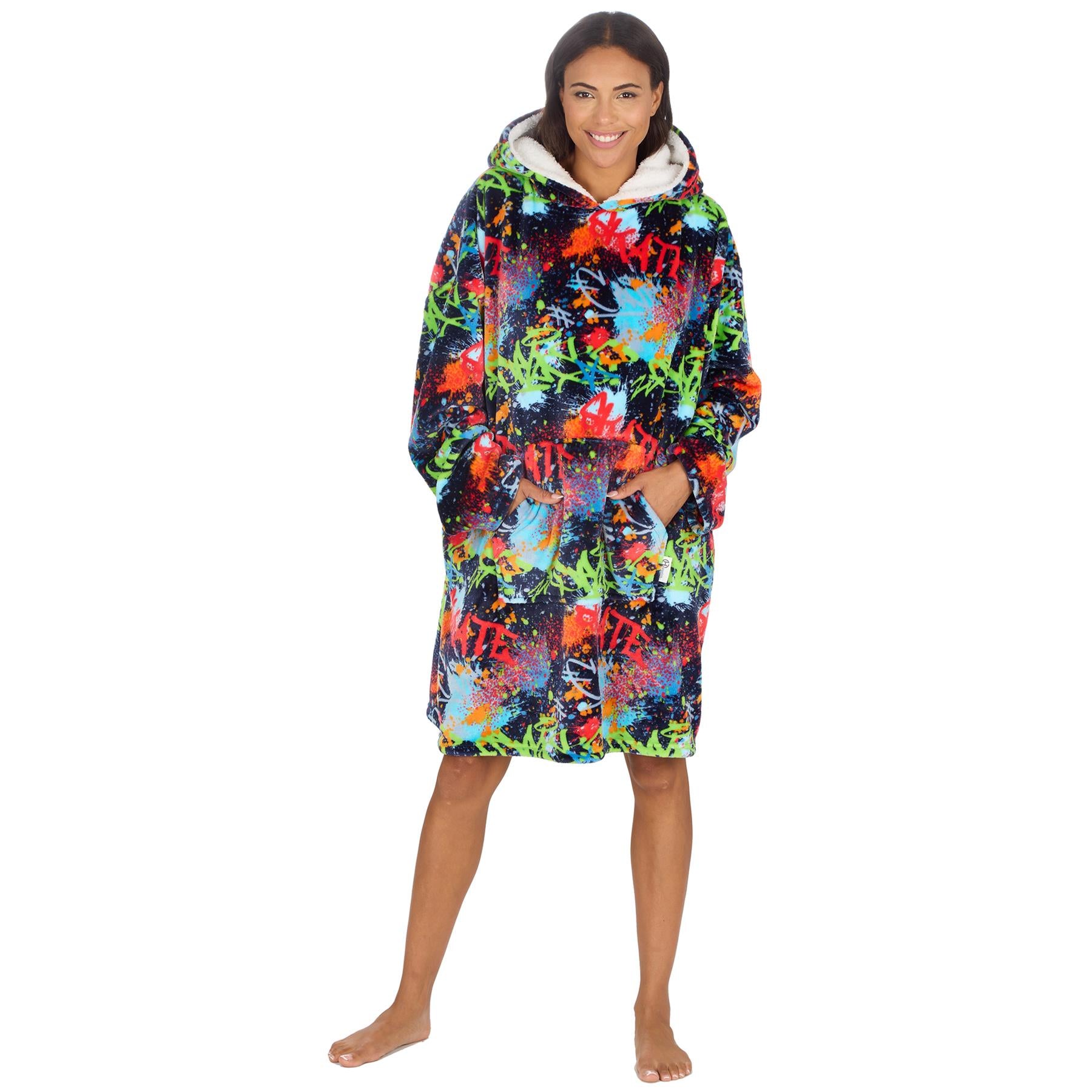 Huggable Adults Oversized Graffiti Snuggle Hoodie