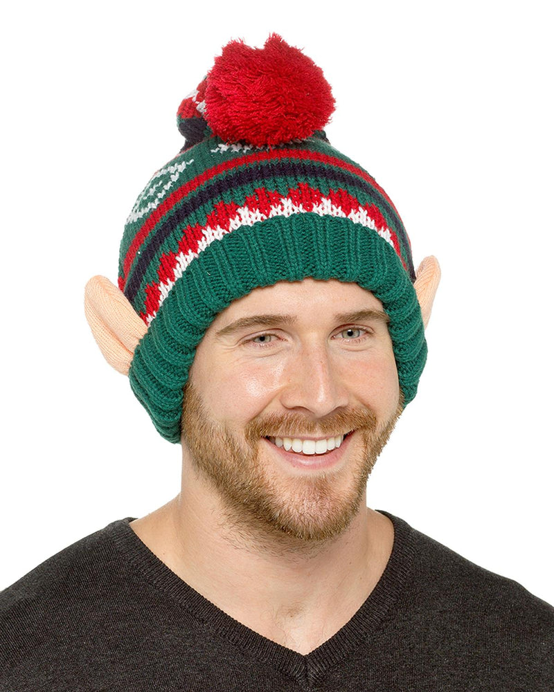 Adults Knitted Christmas Elf Hat