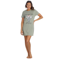 Forever Dreaming Womens Khaki Elephant Nightie