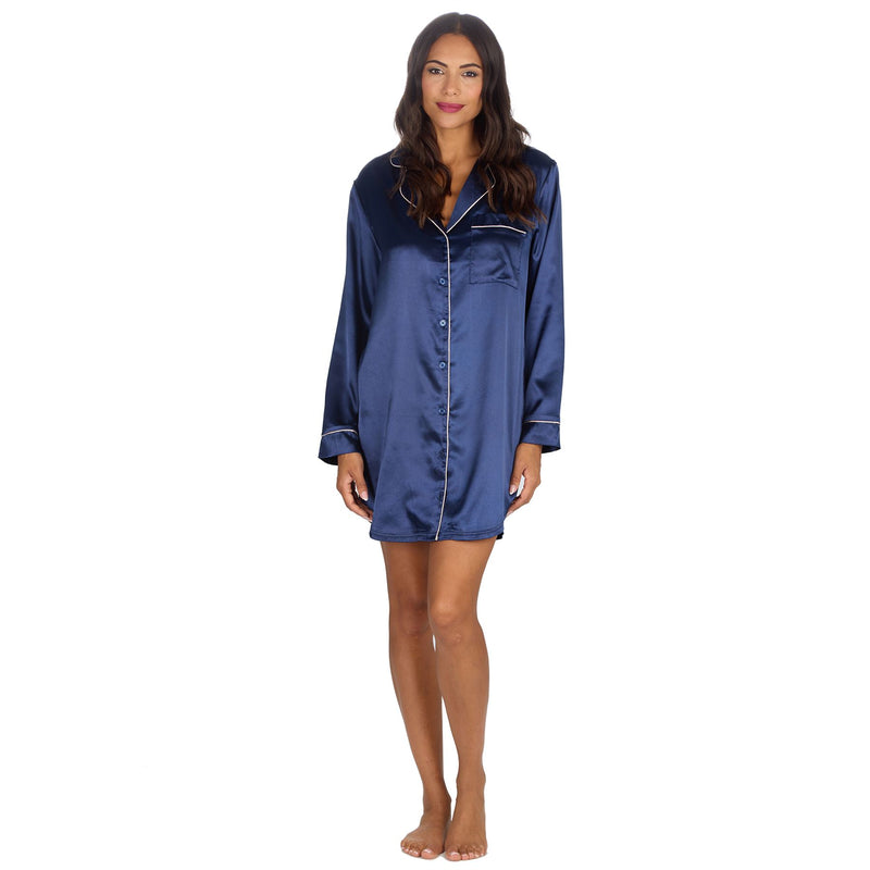 Slumber Party Womens Satin Nightshirt