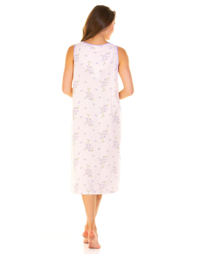 La Marquise Womens Primrose in Bloom Jersey Sleeveless Nightie