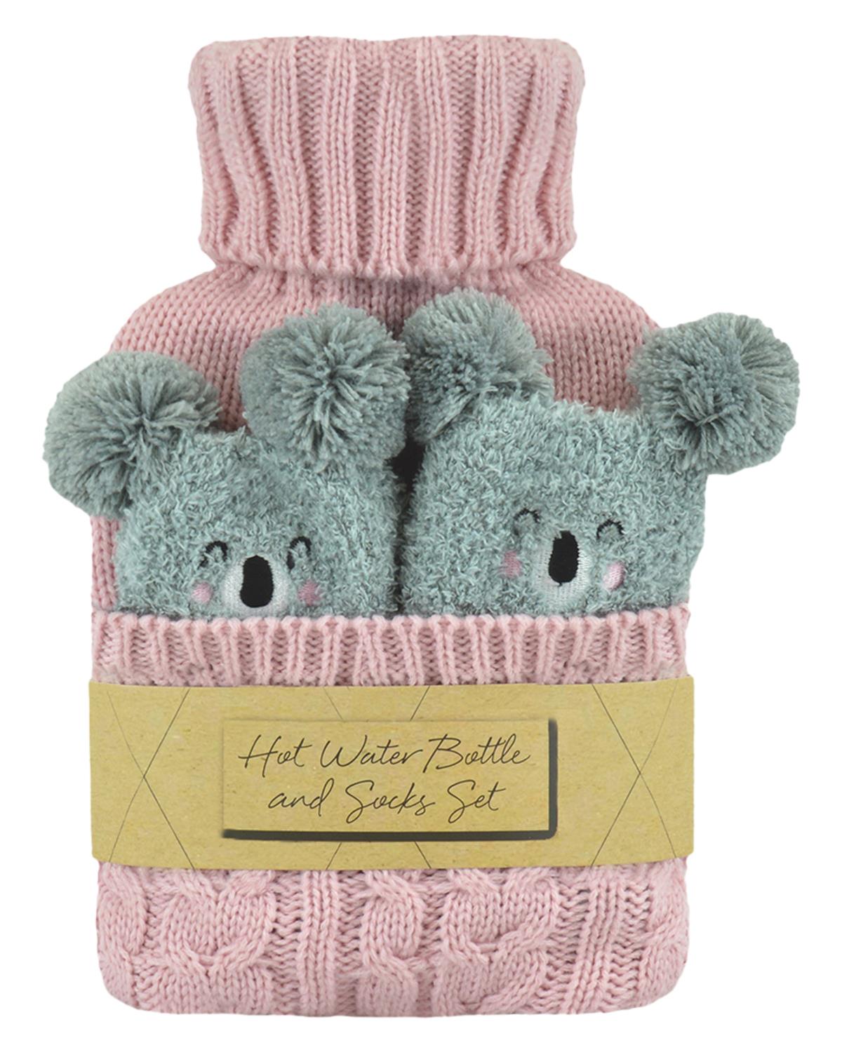 Koala Hot Water Bottle & Fluffy Socks Gift Set