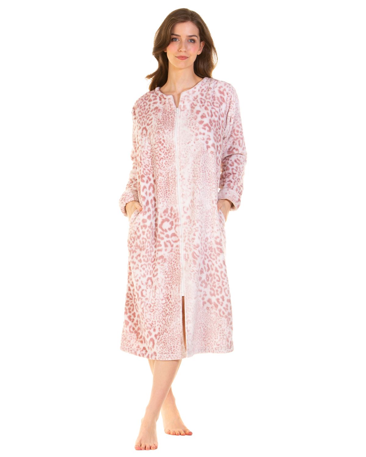 La Marquise Womens Animal Classics Zip Dressing Gown