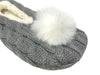 Bramble Womens Grey Knit Ballerina Slippers