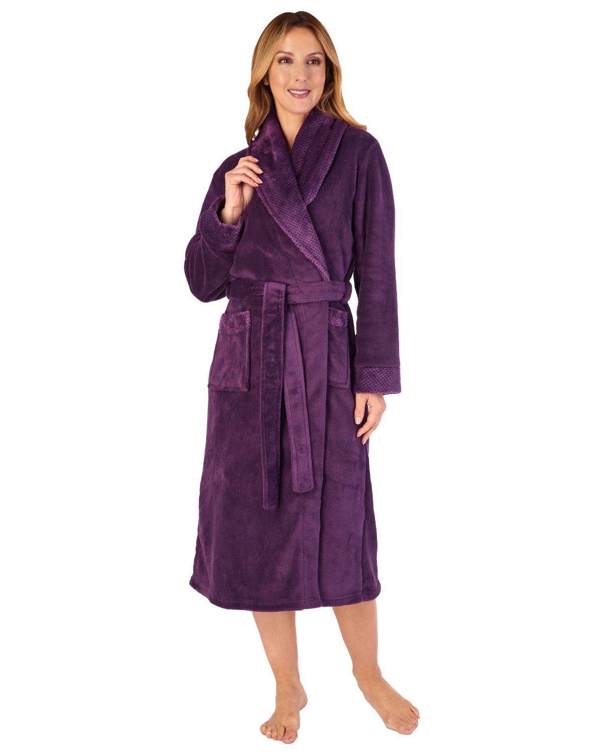 Slenderella Womens 46" Mini Waffle Dressing Gown