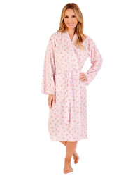 Slenderella Womens 45" Floral Dobby Spot Woven Robe