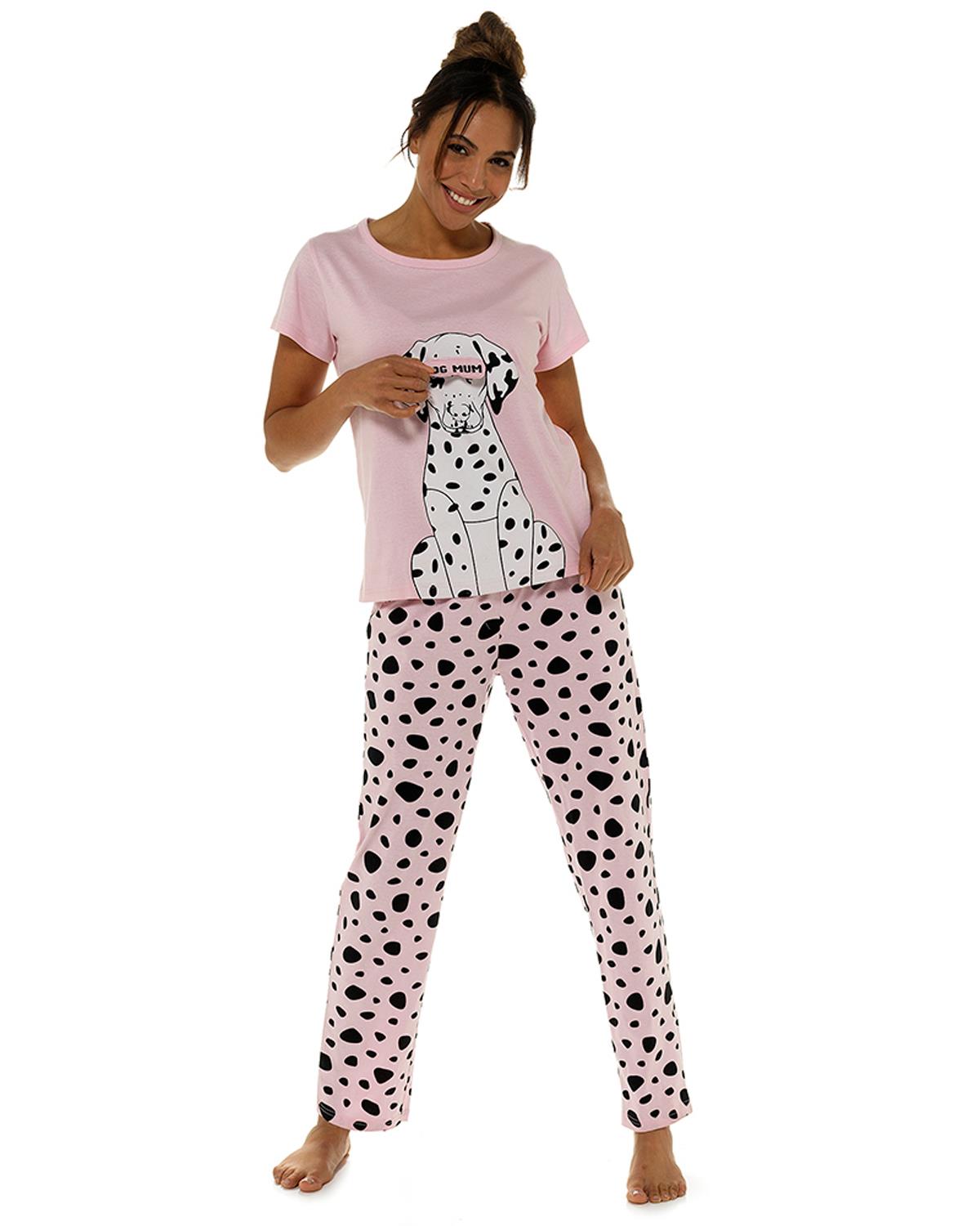 Foxbury Womens Pink Dalmation Pyjamas