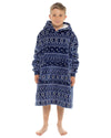 Slumber Hut Kids Navy Fairisle Oversized Snuggle Hoodie