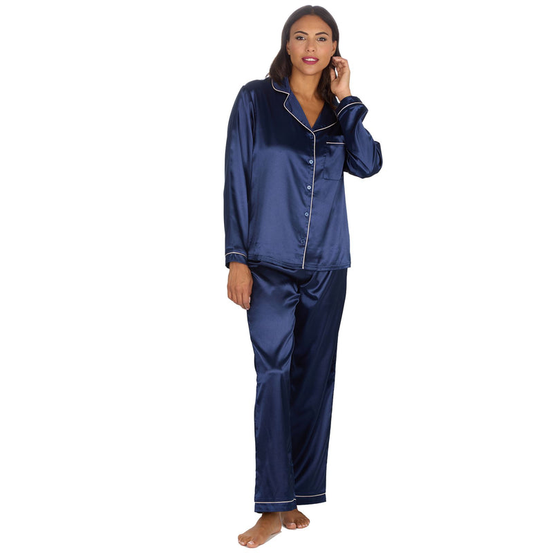 Slumber Party Womens Satin Long Pyjamas